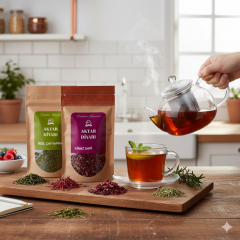 Detoks Seti Kiraz Sapı, Yeşil Çay, Biberiye, Hibisküs lık Paket Set