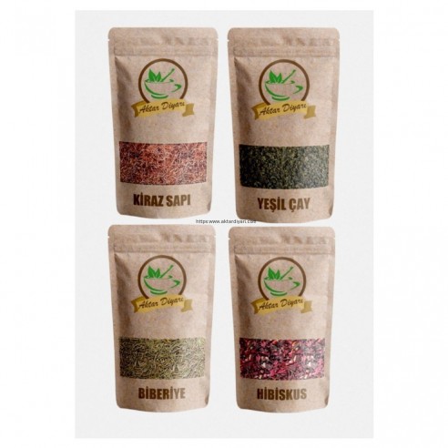 Detoks Seti Kiraz Sapı, Yeşil çay, Biberiye, Hibisküs 50 Grlık Paket Set Detoks Seti Kiraz Sapı, Yeşil çay, Biberiye, Hibisküs 50 Grlık Paket Set